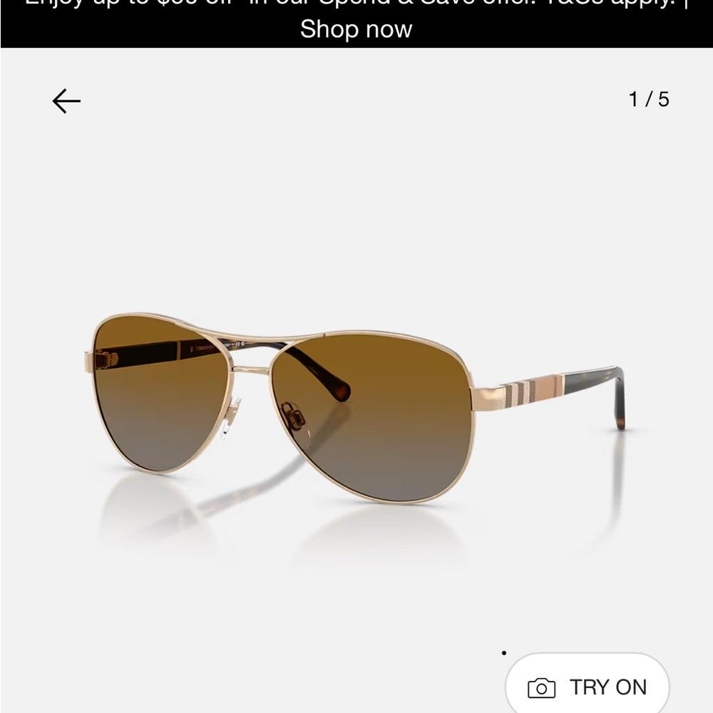 Stylish Gold Aviator Sunglasses